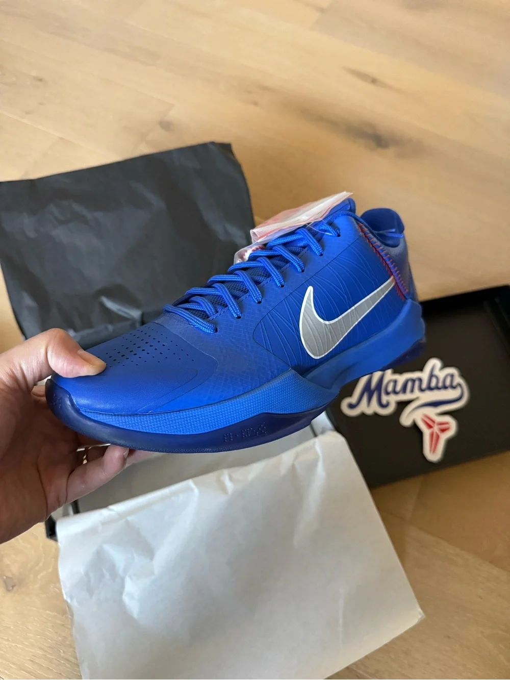 Nike Kobe V Hyper Royal Men's Basketball Shoes - Blue / White